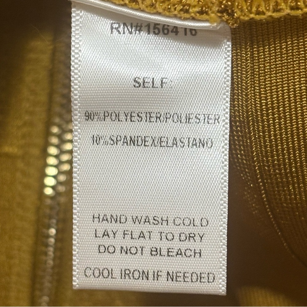 WOW Couture Mustard Gold Mini Bandage Dress - Picture 5 of 8